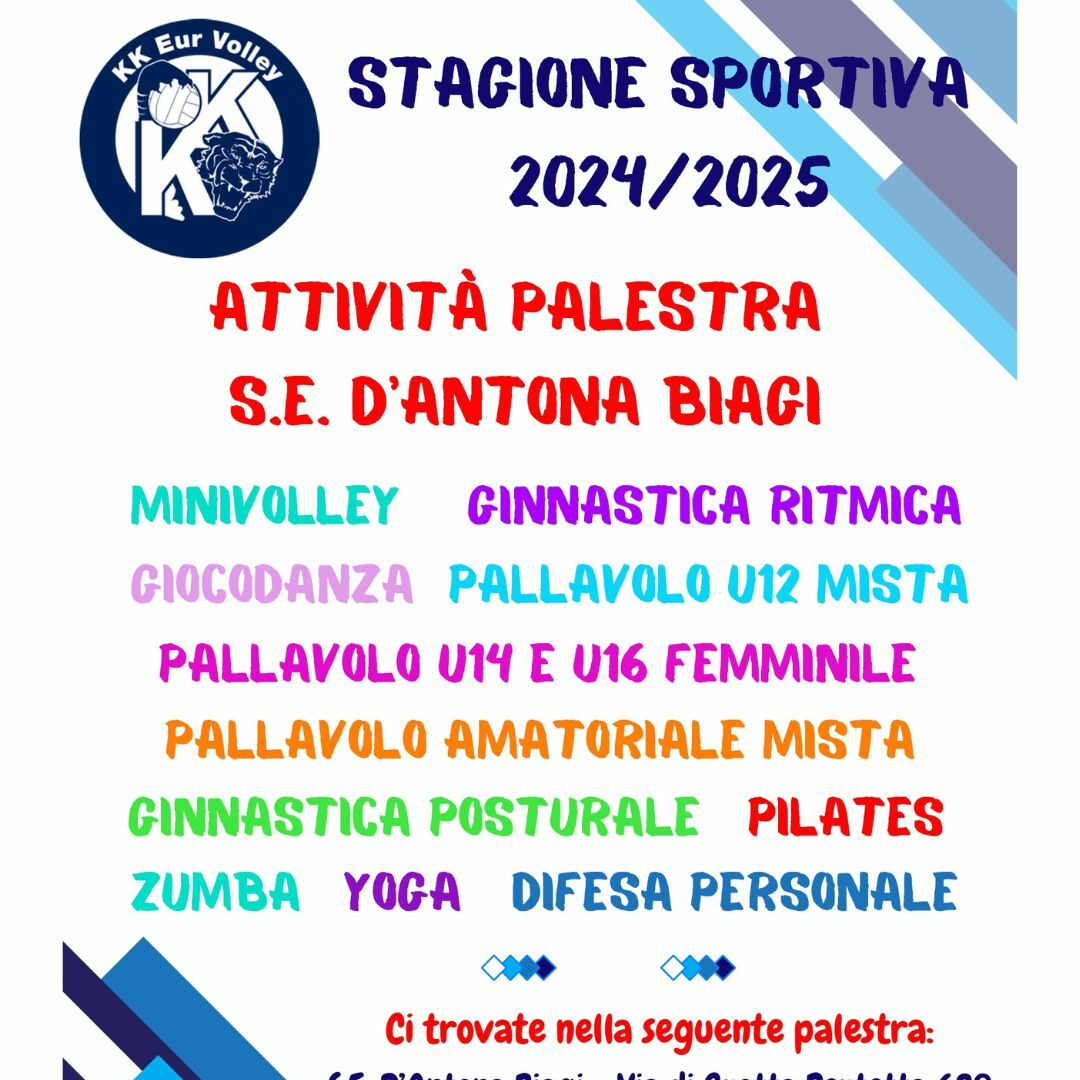 ATTIVITA’ SPORTIVE D’ANTONA 2024-2025